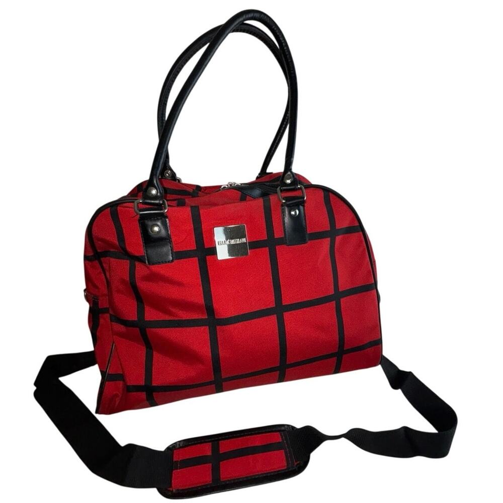 Isaac Mizrahi Hamilton Tote Red Black with Silver Hardware - Picture 8 of 13